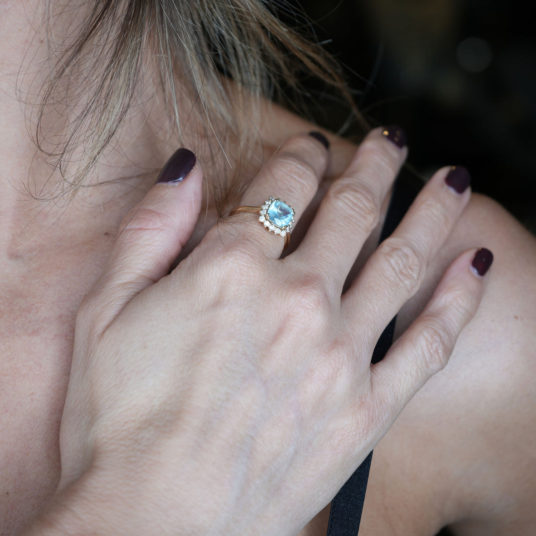 An aquamarine ring