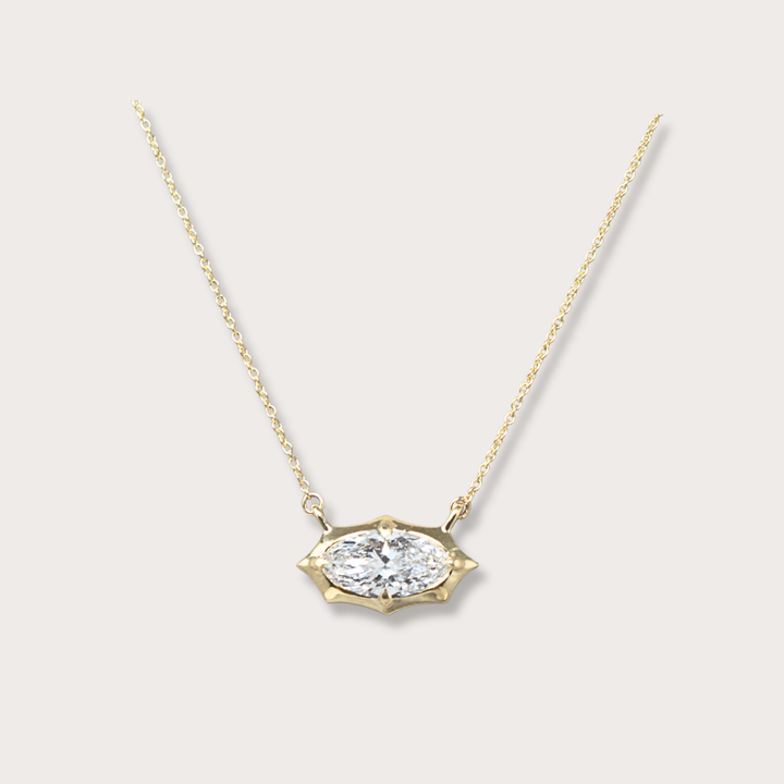 Lab diamond .84ct marquee gold necklace
