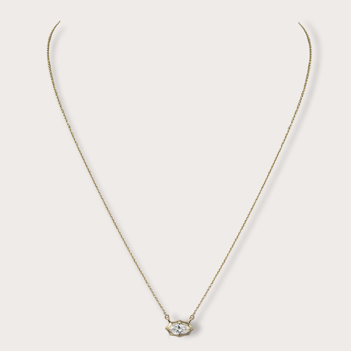 Lab diamond .59ct marquee gold necklace