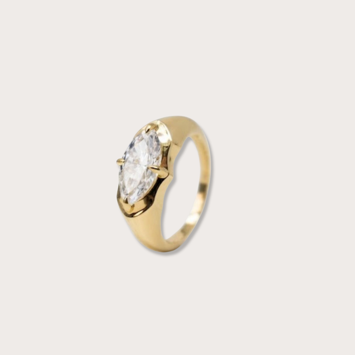 Lab diamond 3 prong pinky ring