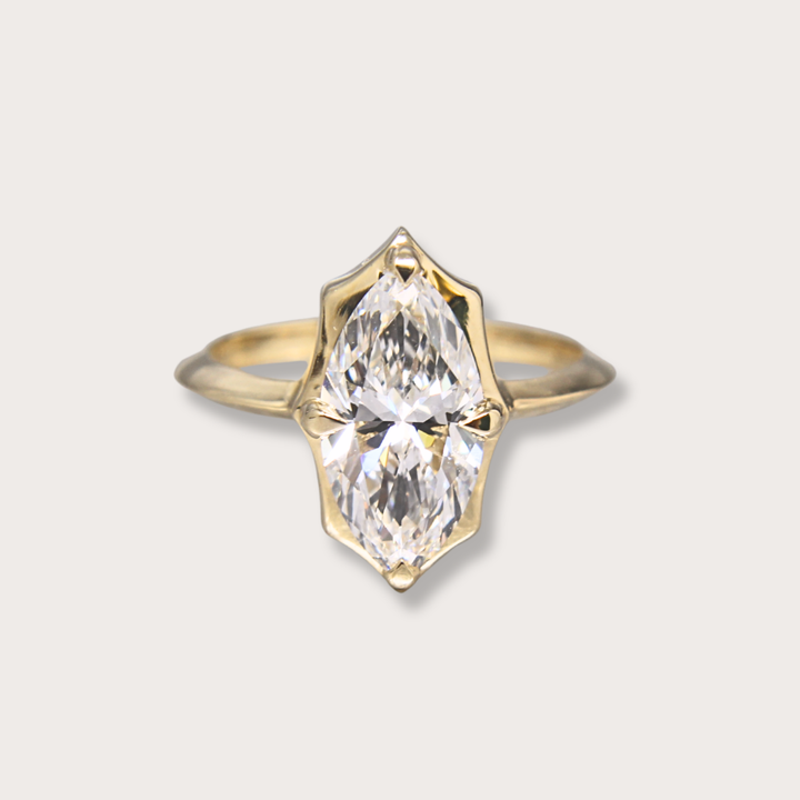 Lab diamond 1.59ct marquee pinky ring