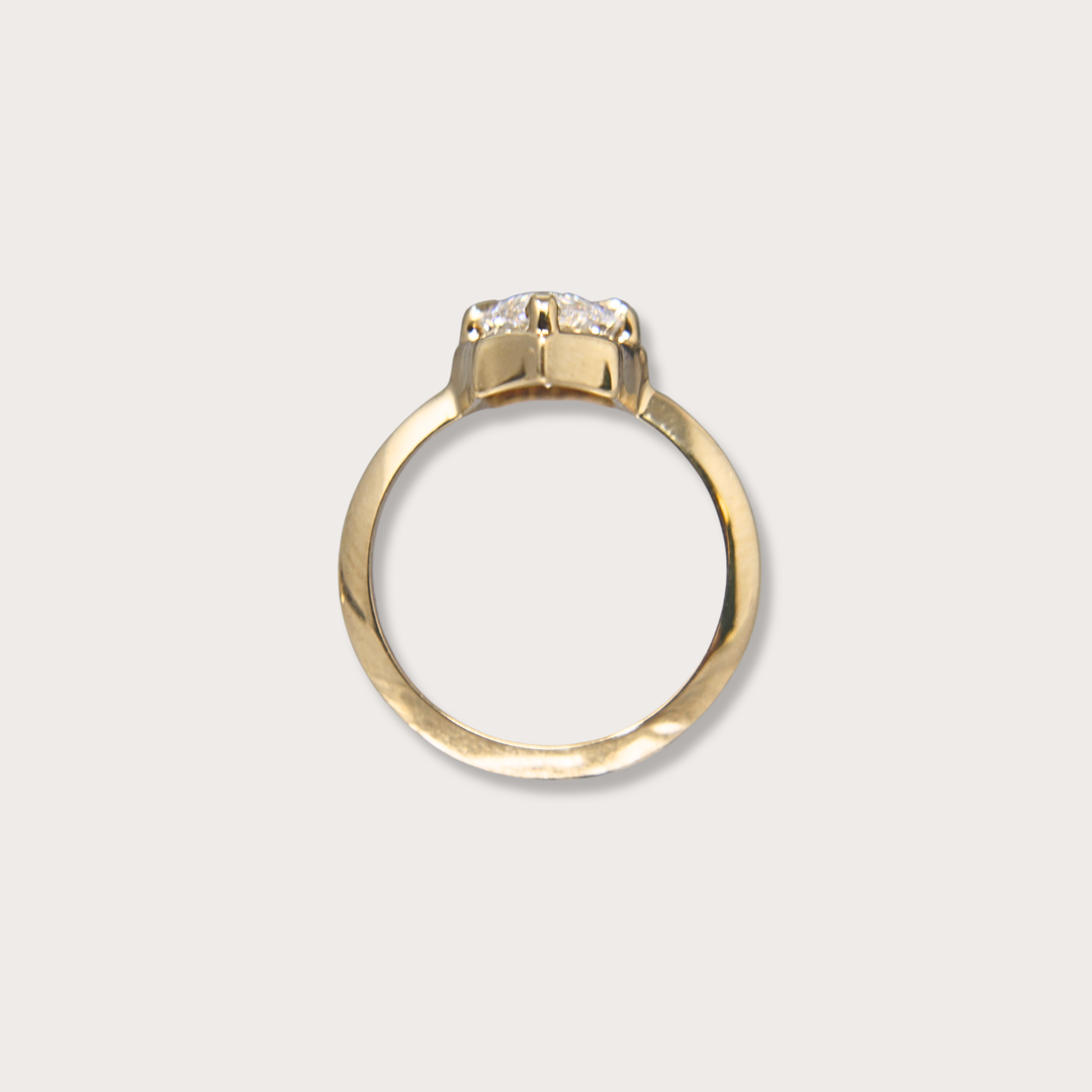 Lab diamond 1.59ct marquee pinky ring