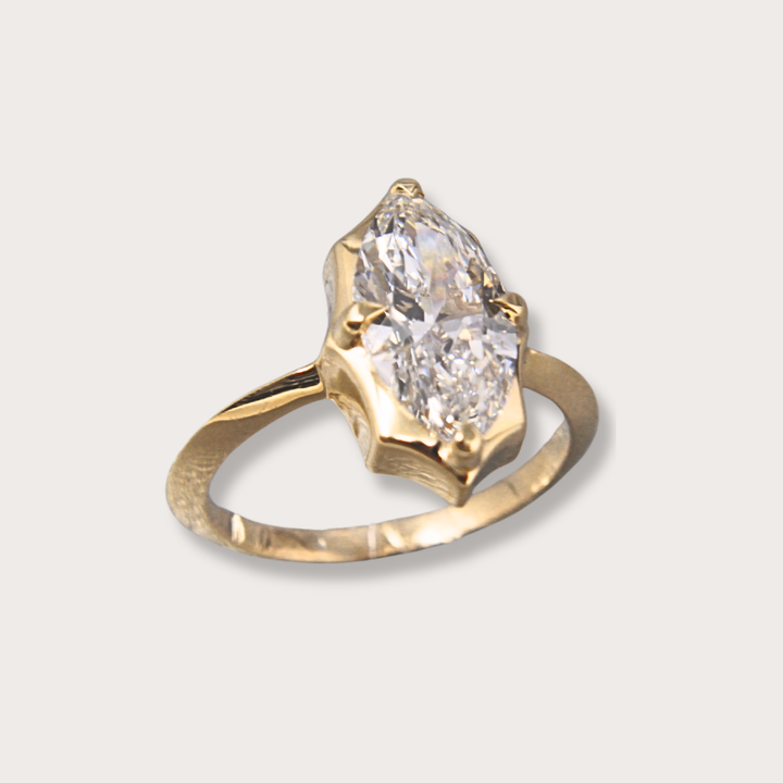 Lab diamond 1.59ct marquee pinky ring