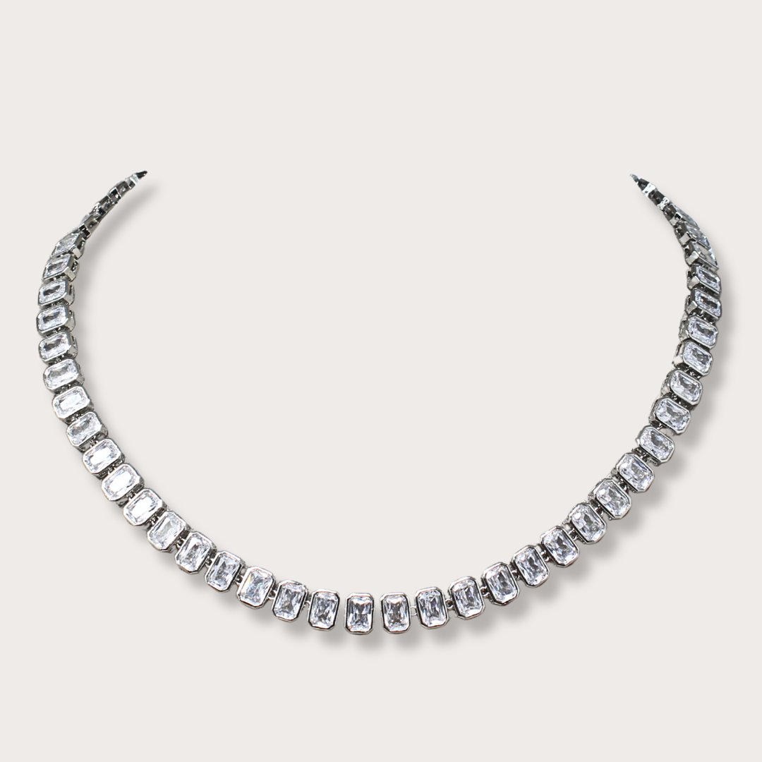Rectangular Rhinestone Choker
