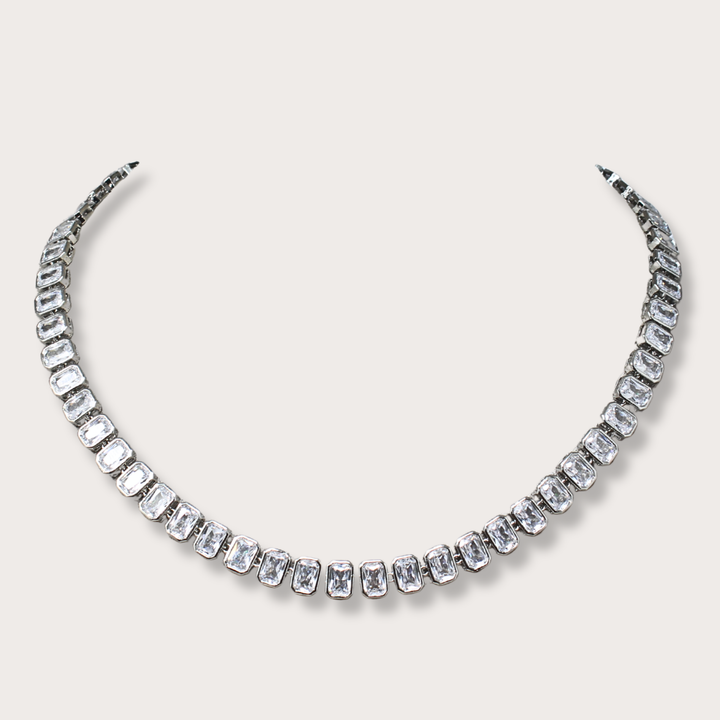 Rectangular Rhinestone Choker