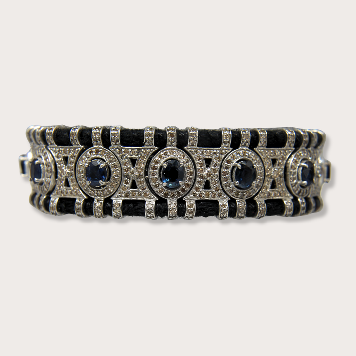 Pulsera Macrame Dark Blue Saphires