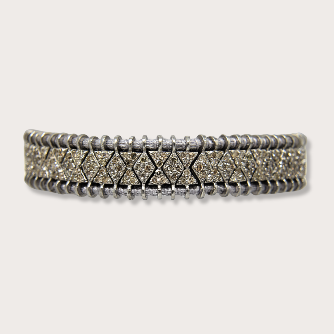 Pulsera Macrame Silver Diamond