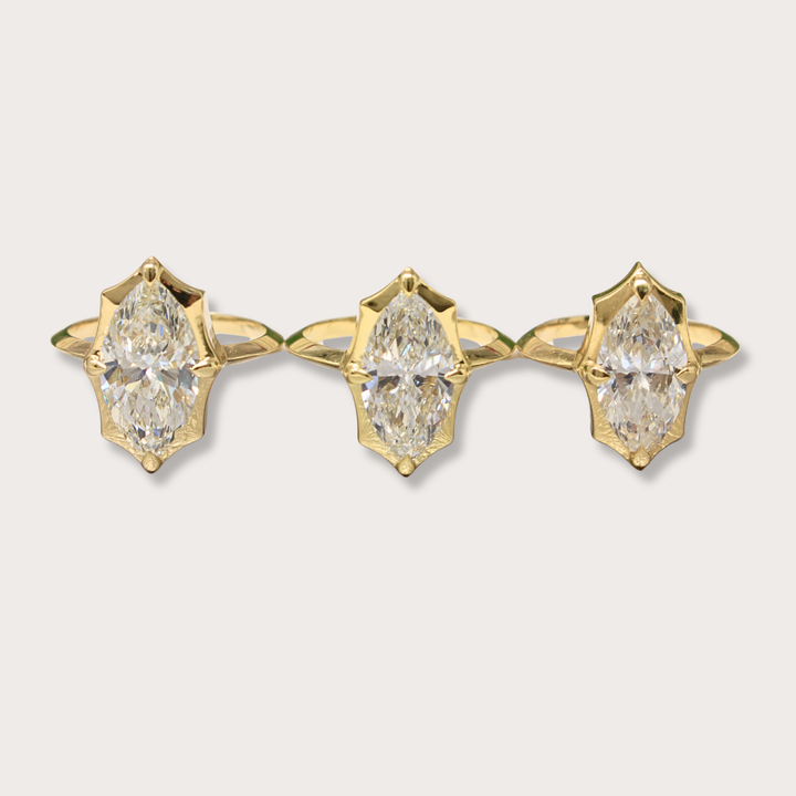 Lab diamond 2.01ct marquee pinky ring