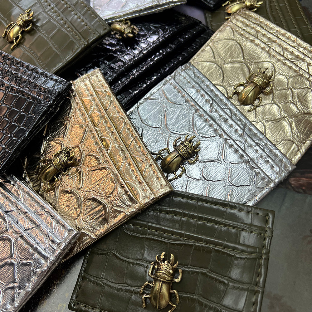 Card Holder with Beetle Charm