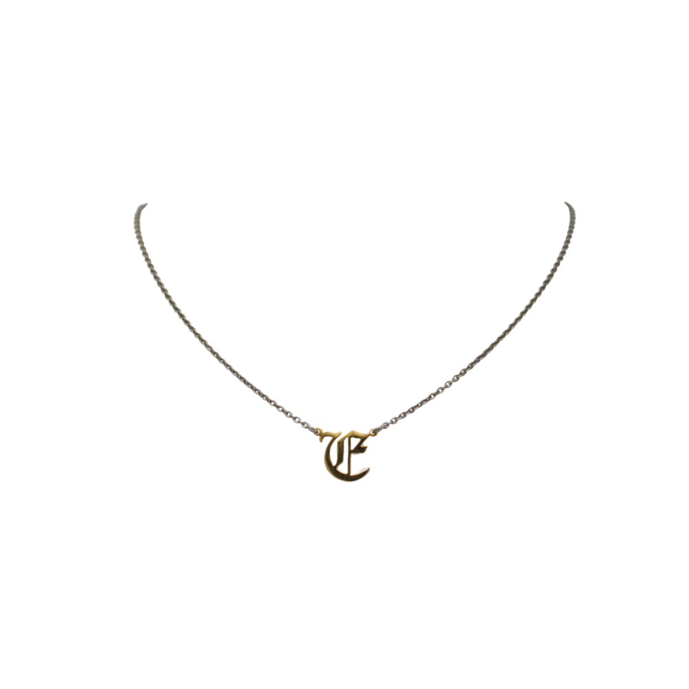 Personalized Gothic Initial Silver