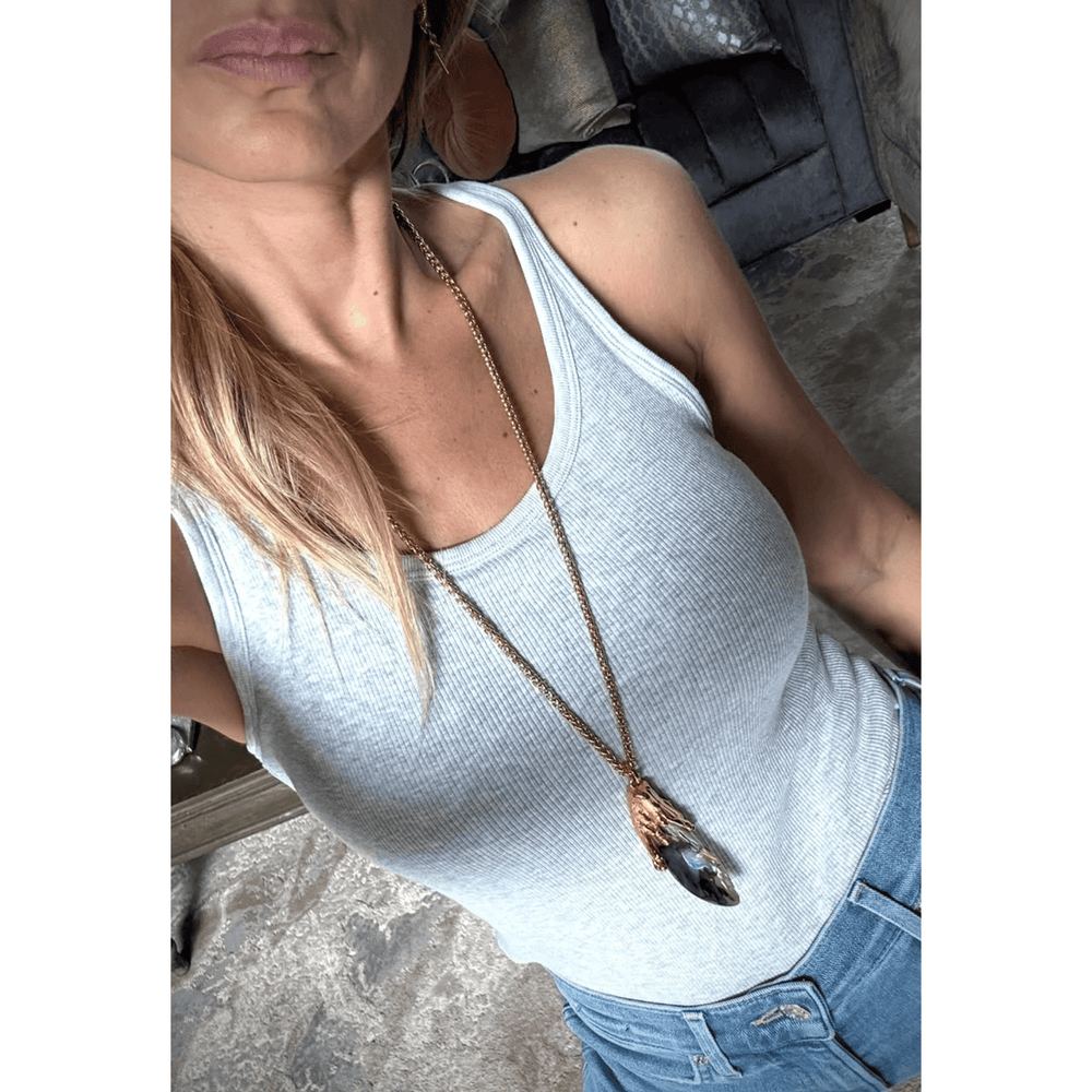 Abulone Pendant / Flat Chain - LAURA CANTU JEWELRY
