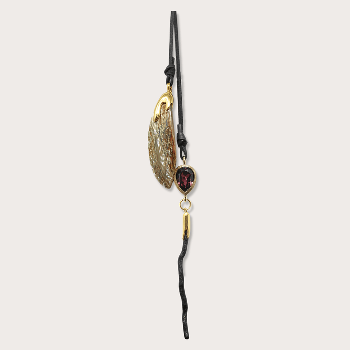 Abalone Shell with Black Coral-Style Earring - LAURA CANTU JEWELRY