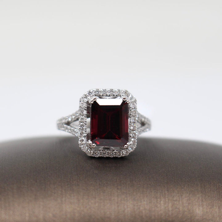 Anillo Diamantes y Granate F1005 - LAURA CANTU JEWELRY