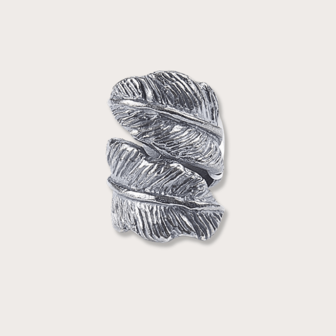 Antique Silver Large Leaf Ring - LAURA CANTU JEWELRY