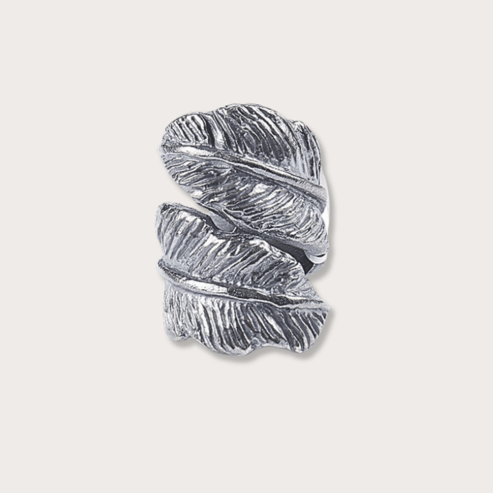 Antique Silver Large Leaf Ring - LAURA CANTU JEWELRY