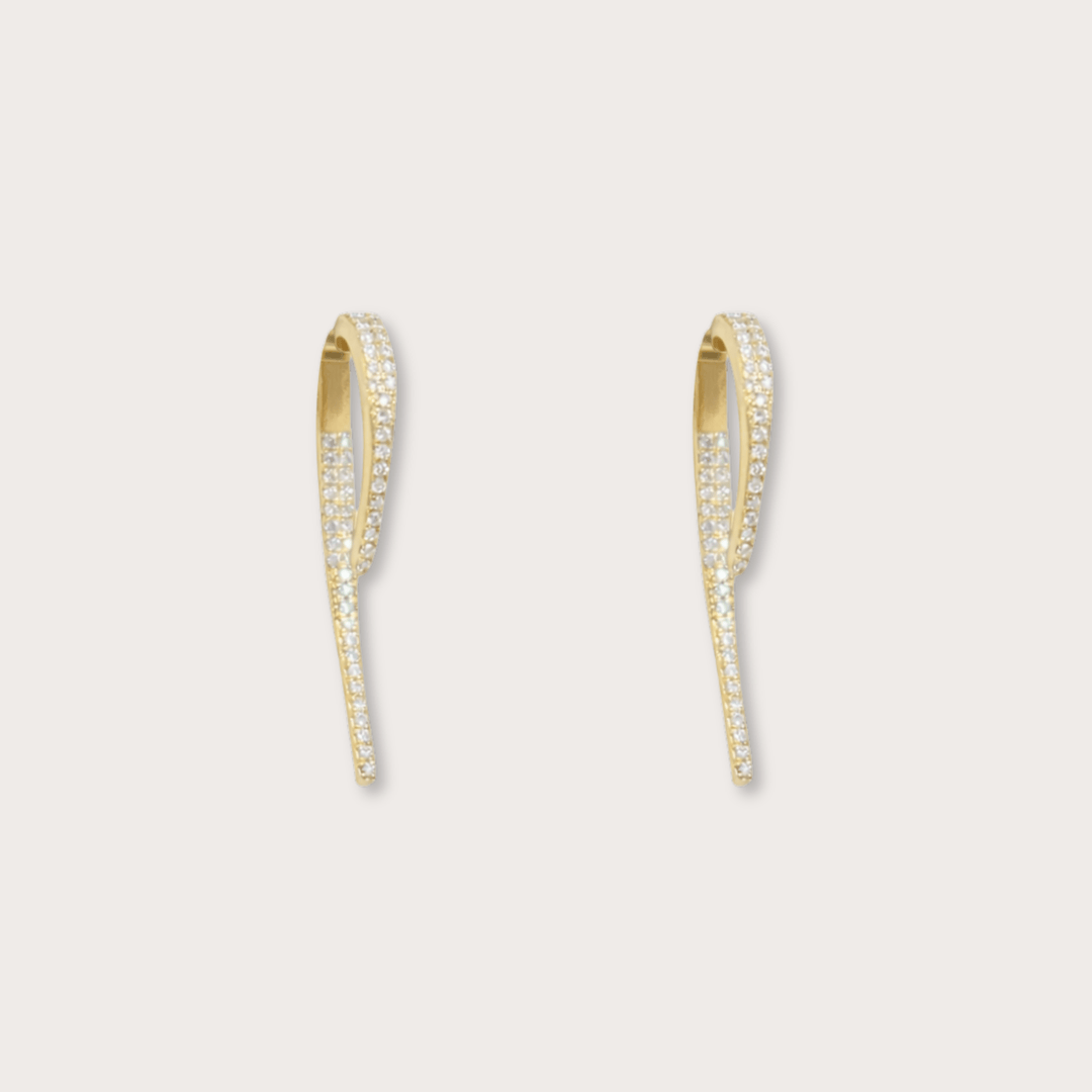 Aretes Poste de Oro y Diamantes - LAURA CANTU JEWELRY