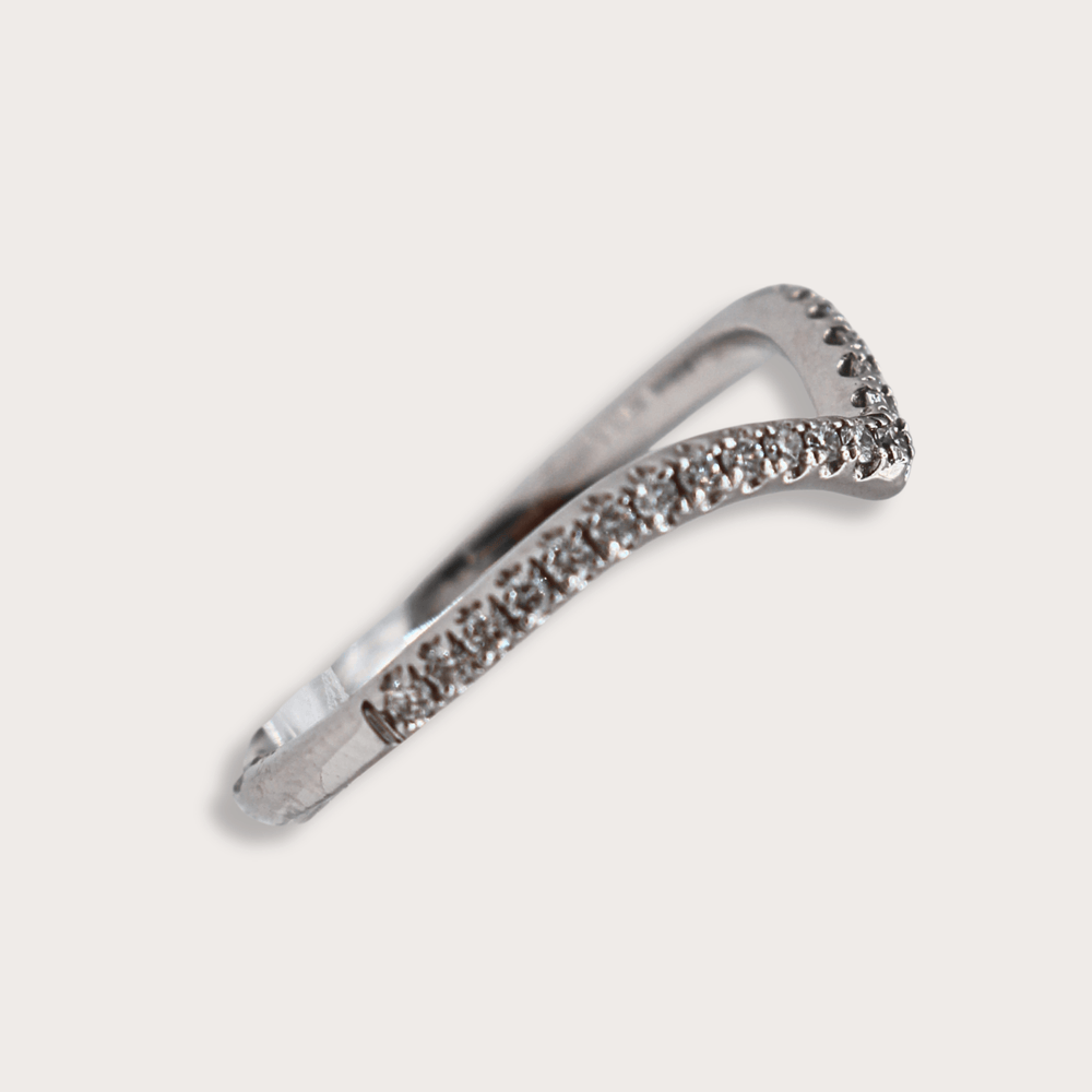 Argolla de Pico Oro Blanco - LAURA CANTU JEWELRY