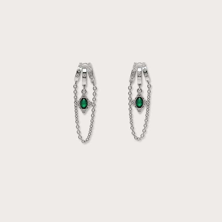 Cordelia Oval Gem Silver - LAURA CANTU JEWELRY