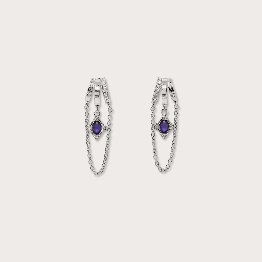 Cordelia Oval Gem Silver - LAURA CANTU JEWELRY