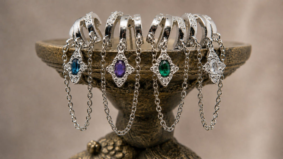 Cordelia Oval Gem Silver - LAURA CANTU JEWELRY