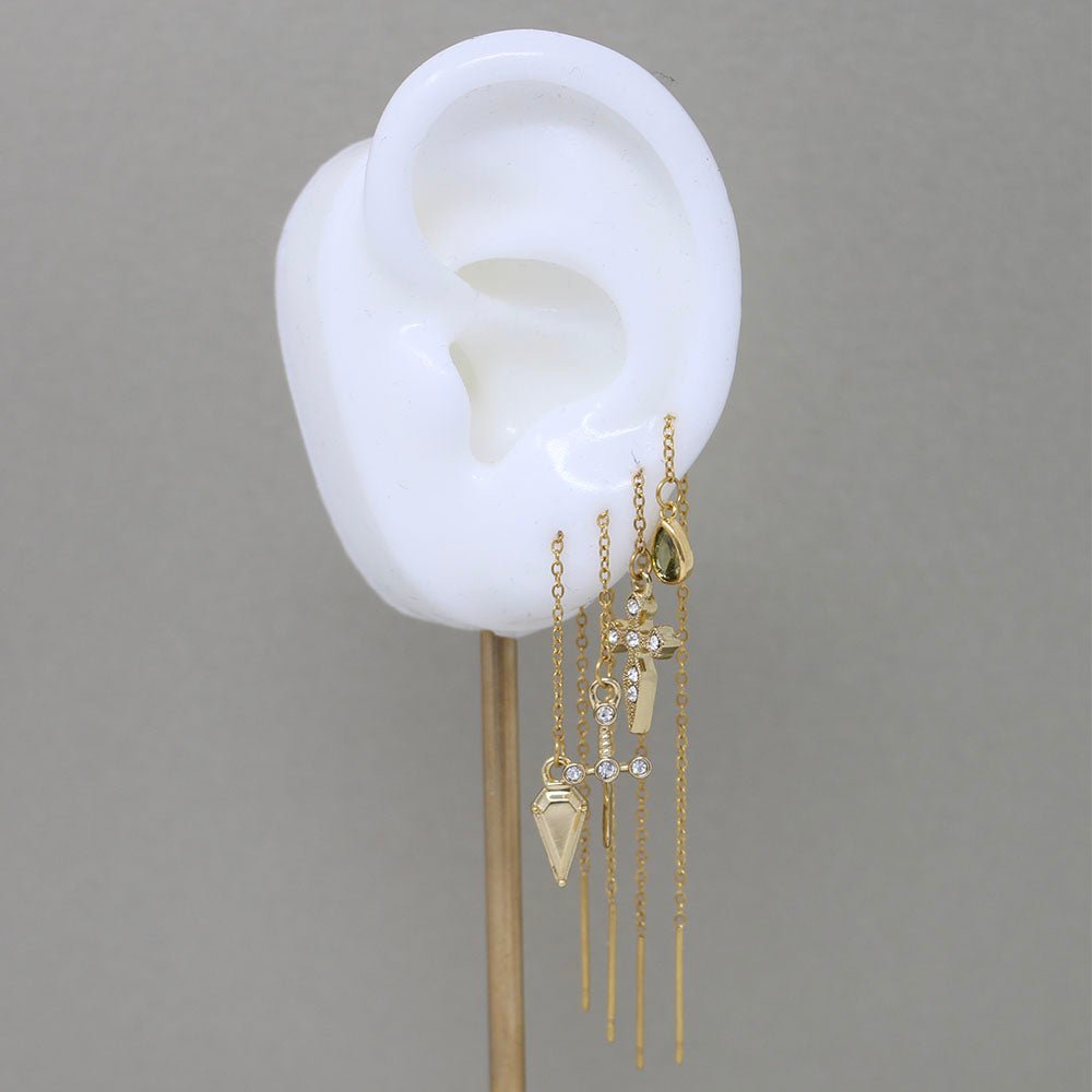 Gold Ear Threads - LAURA CANTU JEWELRY US