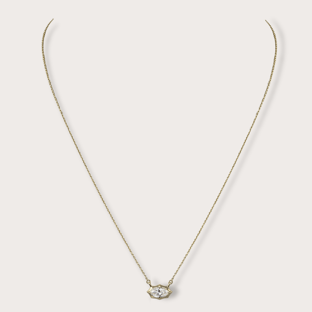 Lab diamond 1.53ct marquee gold necklace - LAURA CANTU JEWELRY