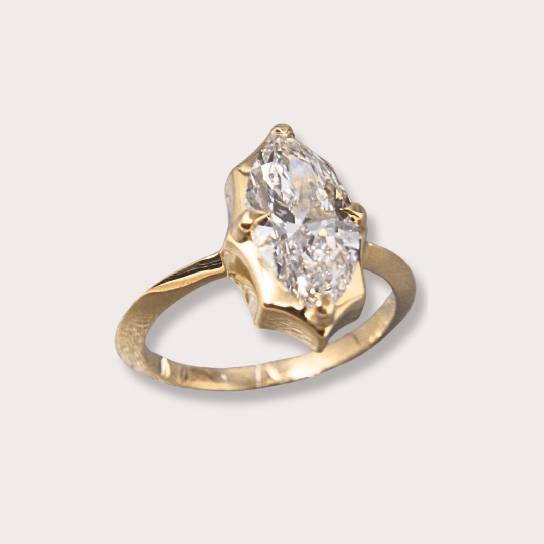Lab diamond 2.01ct marquee pinky ring