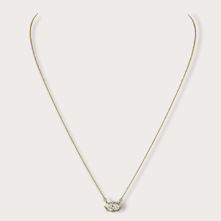 Lab diamond .59ct marquee gold necklace - LAURA CANTU JEWELRY