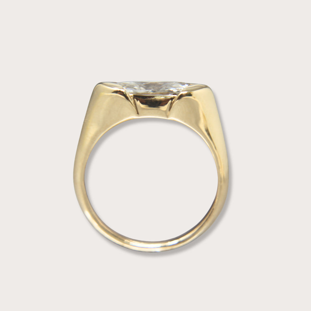 Lab diamond .86ct marquee pinky ring - LAURA CANTU JEWELRY