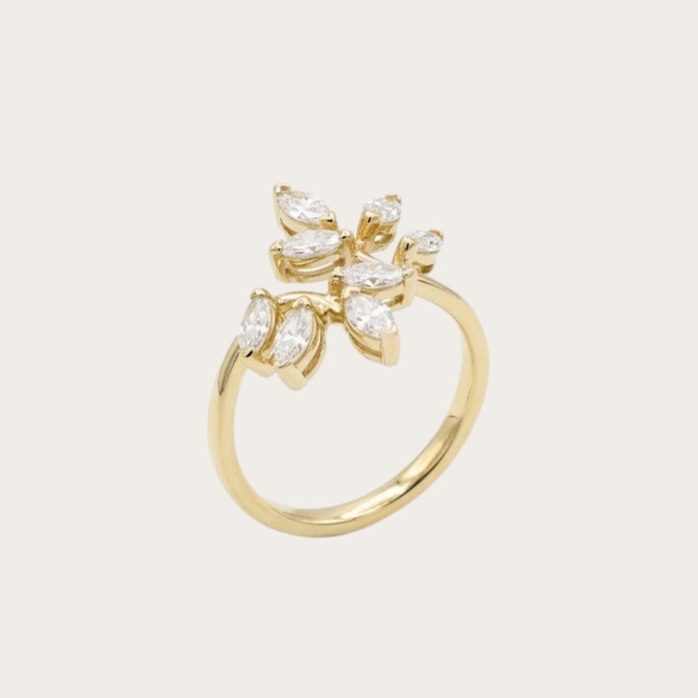 Lab diamond leaves ring - LAURA CANTU JEWELRY