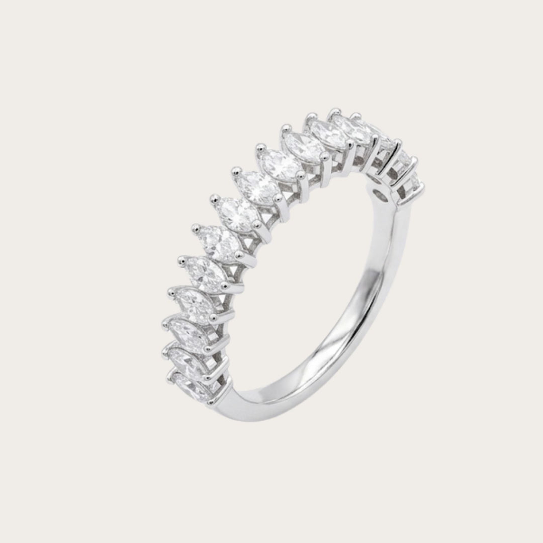 Lab Diamond marquis half eternity band - LAURA CANTU JEWELRY