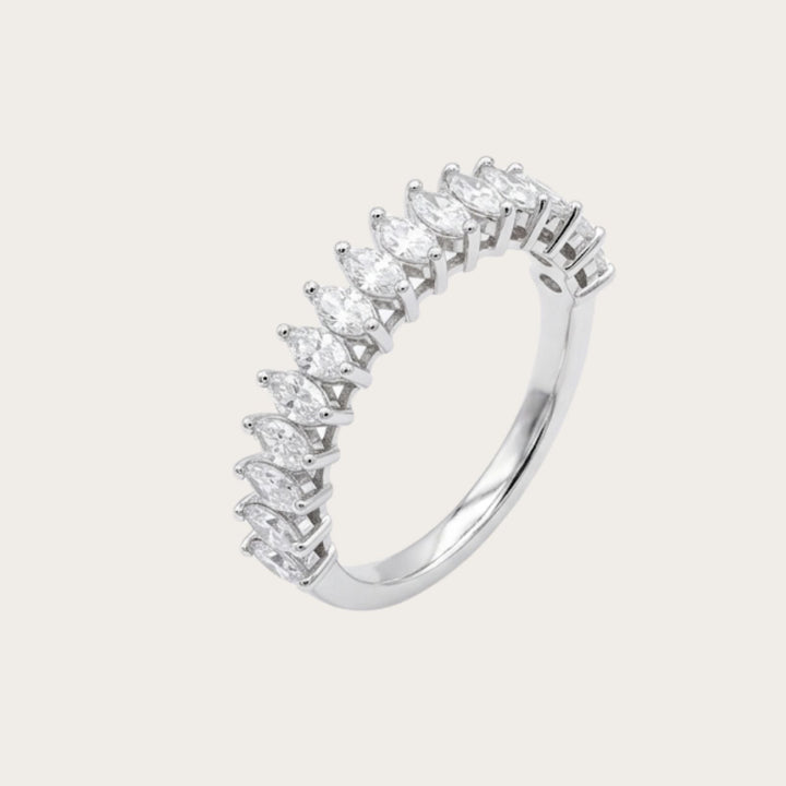 Lab Diamond marquis half eternity band - LAURA CANTU JEWELRY