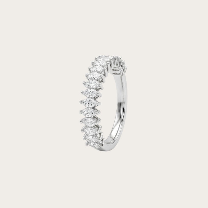 Lab Diamond marquis half eternity band - LAURA CANTU JEWELRY