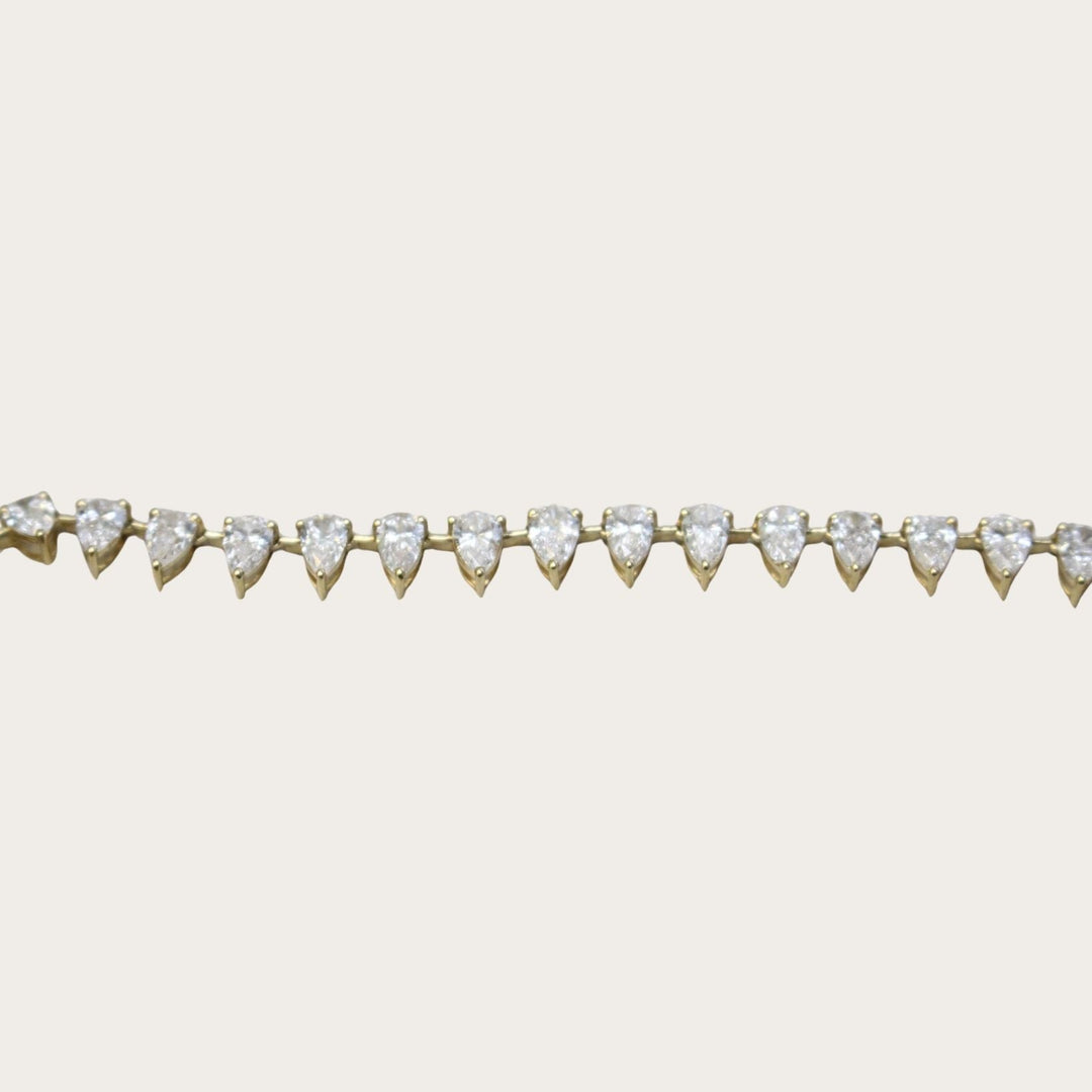 Lab diamond pear tennis necklace - LAURA CANTU JEWELRY