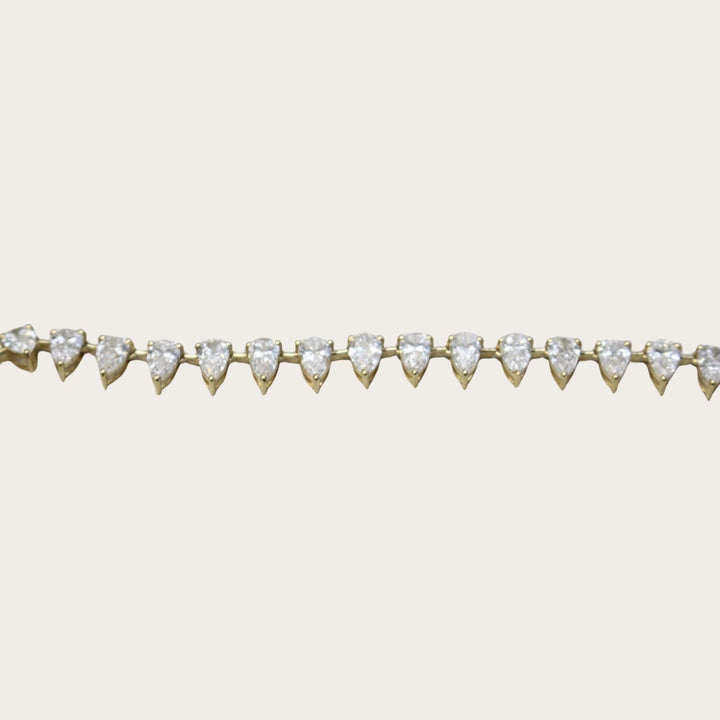 Lab diamond pear tennis necklace - LAURA CANTU JEWELRY