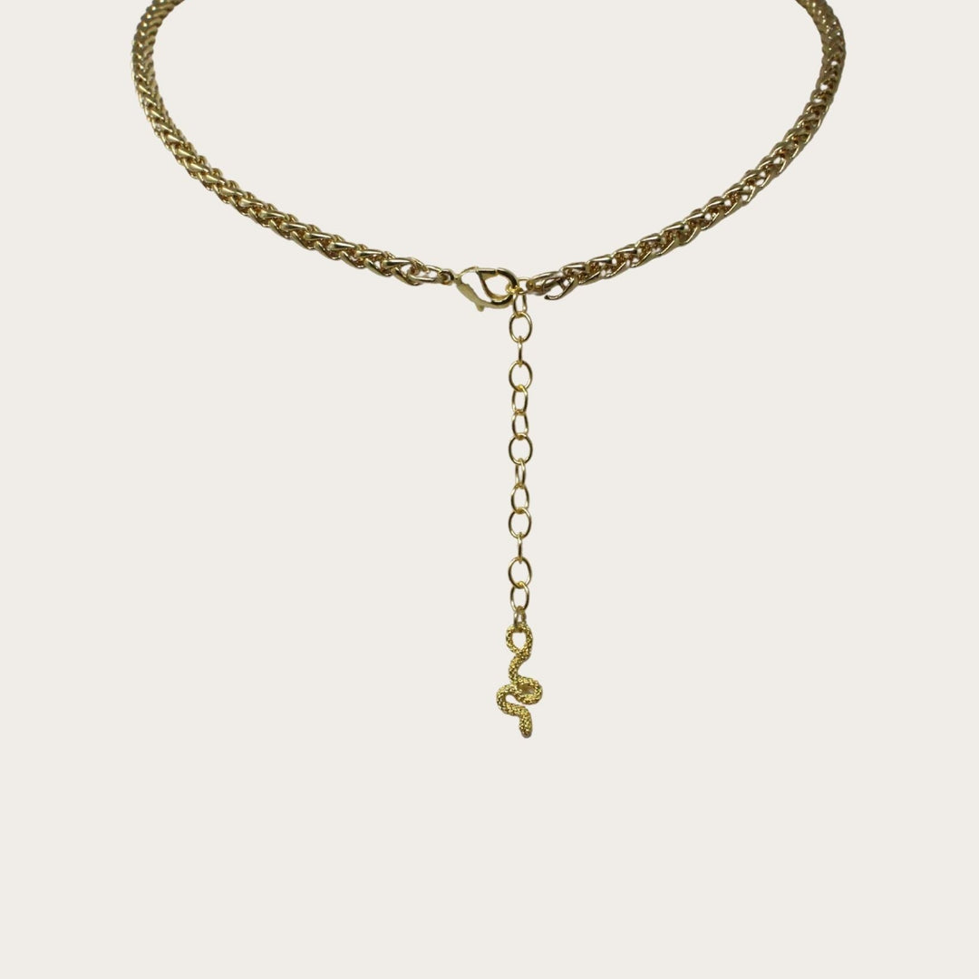 Lumna Rhinestone Lock Neckace VII - LAURA CANTU JEWELRY