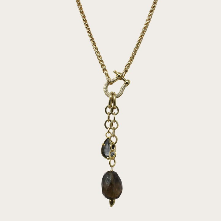 Lumna Rhinstone Lock Neclace IV - LAURA CANTU JEWELRY