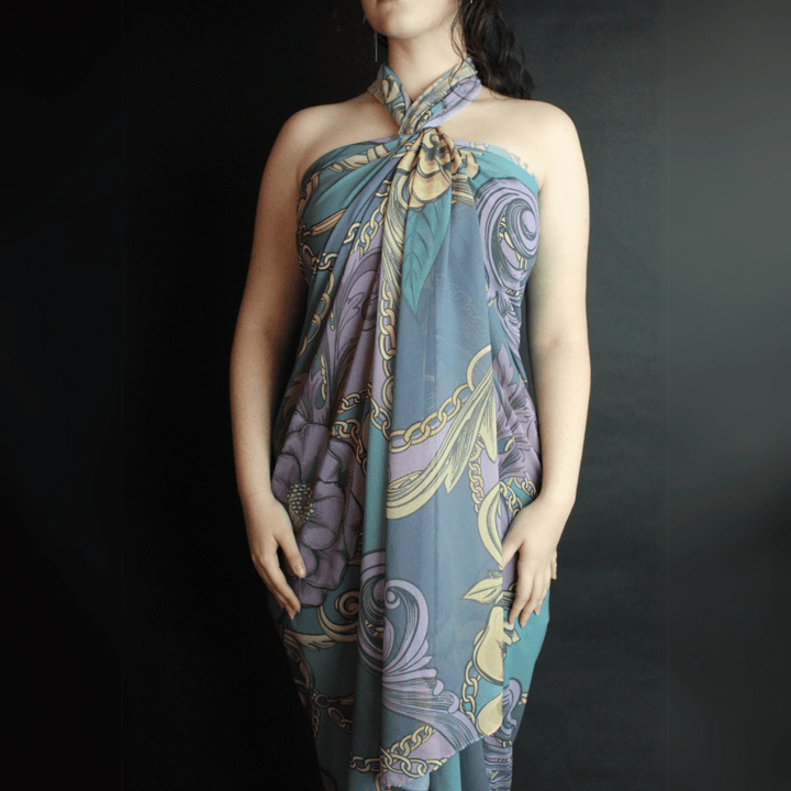 Mascada/Pareo Flor Morada - LAURA CANTU JEWELRY