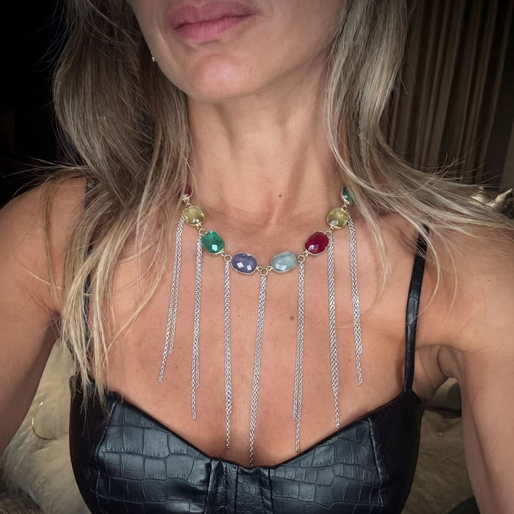 Multicolor Fringe Necklace - LAURA CANTU JEWELRY