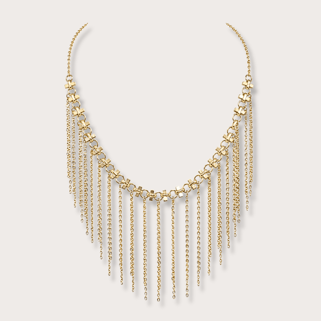 Nan Fringe Gold Necklace - LAURA CANTU JEWELRY