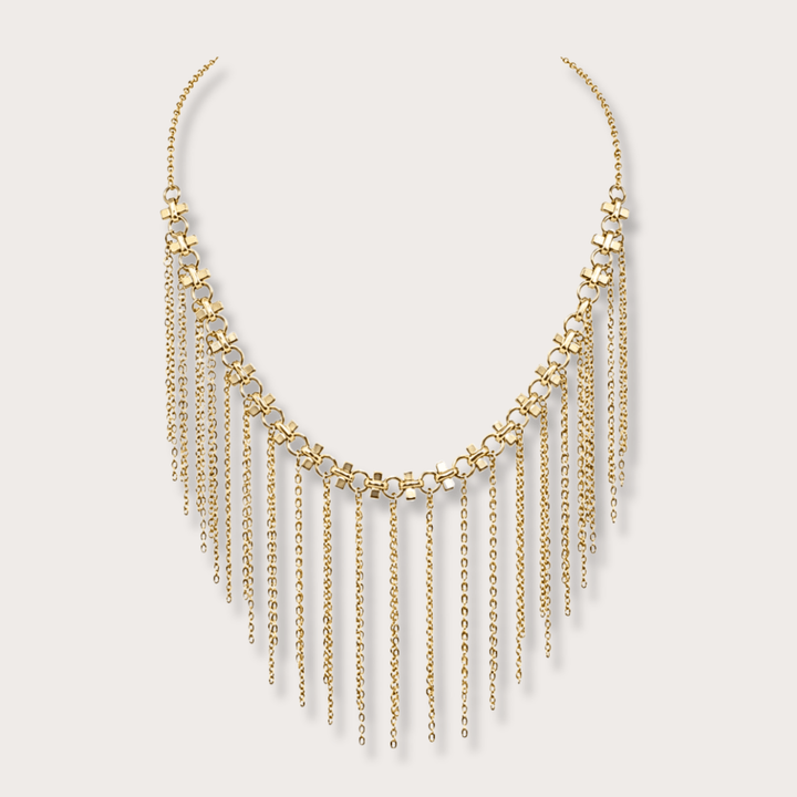 Nan Fringe Gold Necklace - LAURA CANTU JEWELRY