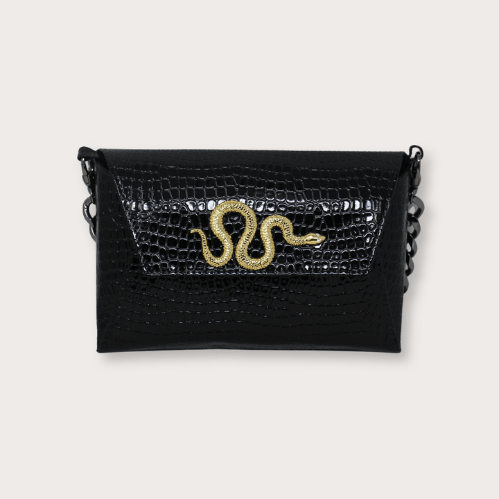 Natasha Black Gold Snake Clutch - LAURA CANTU JEWELRY