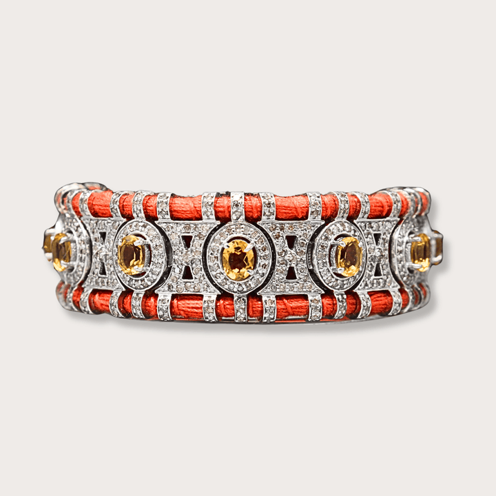 Orange Macrame Bracelet with Orange Citrines - LAURA CANTU JEWELRY
