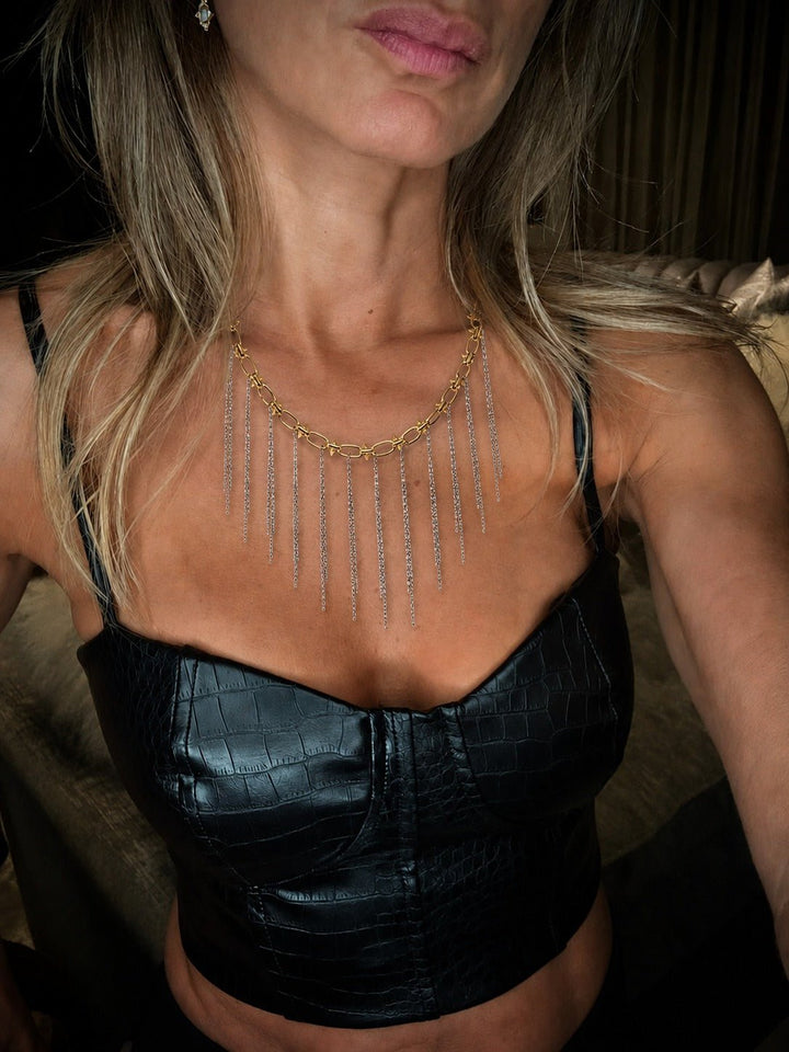 Patricia Fringe & Spike Necklace - LAURA CANTU JEWELRY