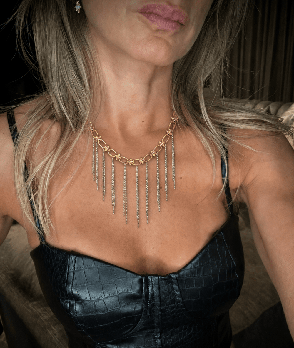 Patricia Fringe & Spike Necklace - LAURA CANTU JEWELRY