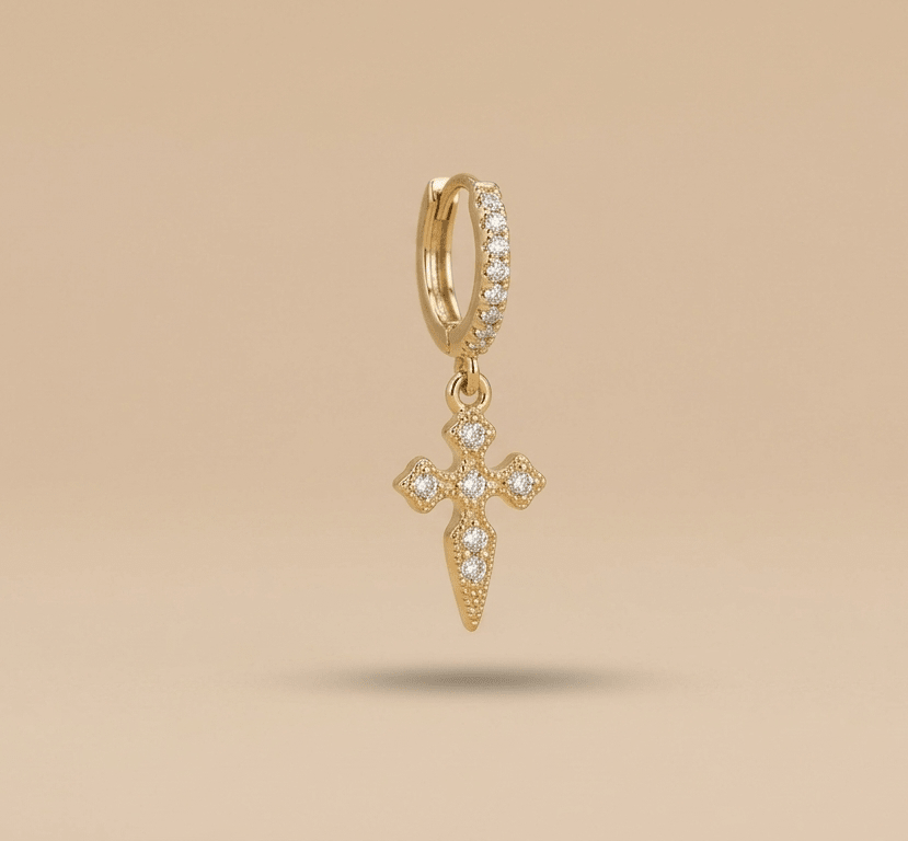 Piercing Crystal Cross - LAURA CANTU JEWELRY