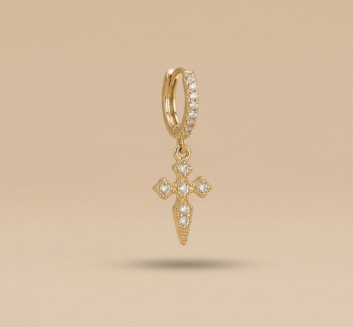 Piercing Crystal Cross - LAURA CANTU JEWELRY
