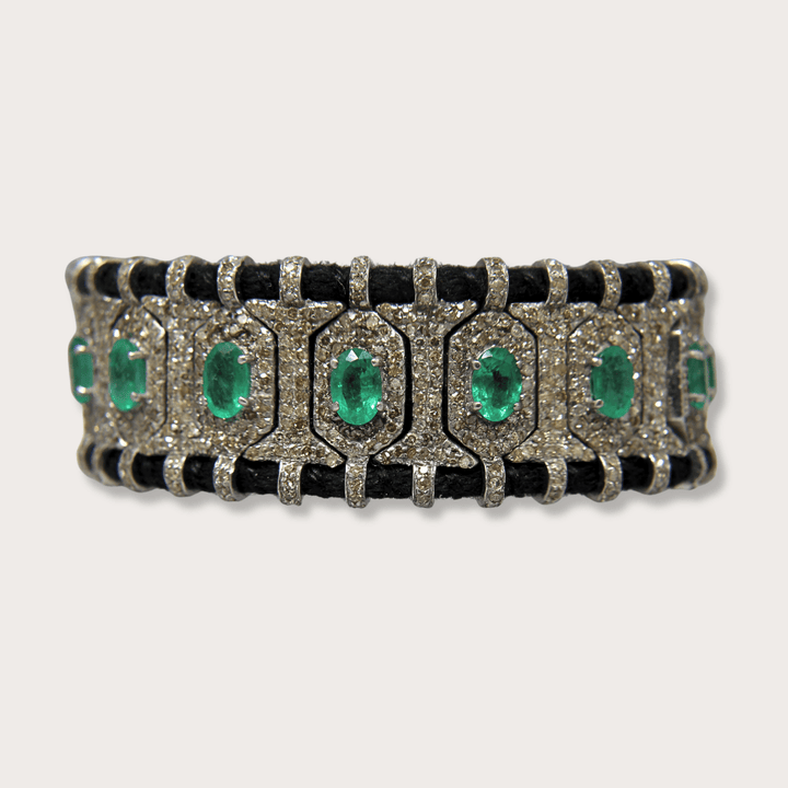 Pulsera Macrame Black Emerald - LAURA CANTU JEWELRY