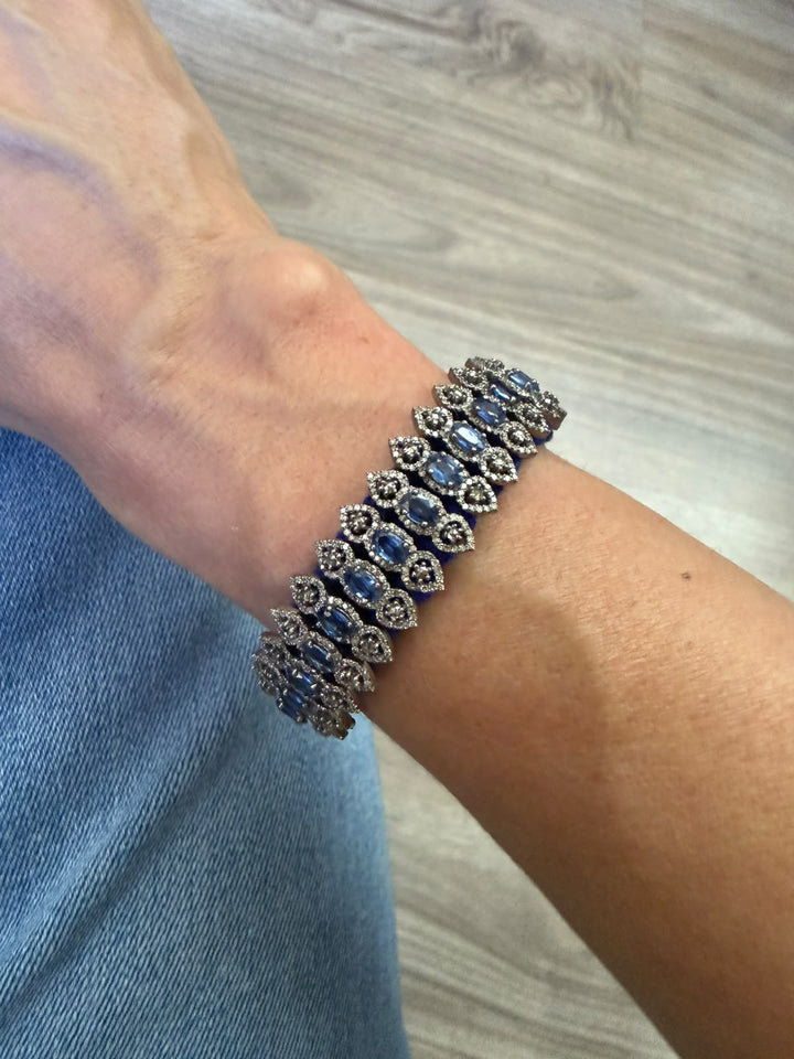 Pulsera Macrame Blue Saphire - LAURA CANTU JEWELRY