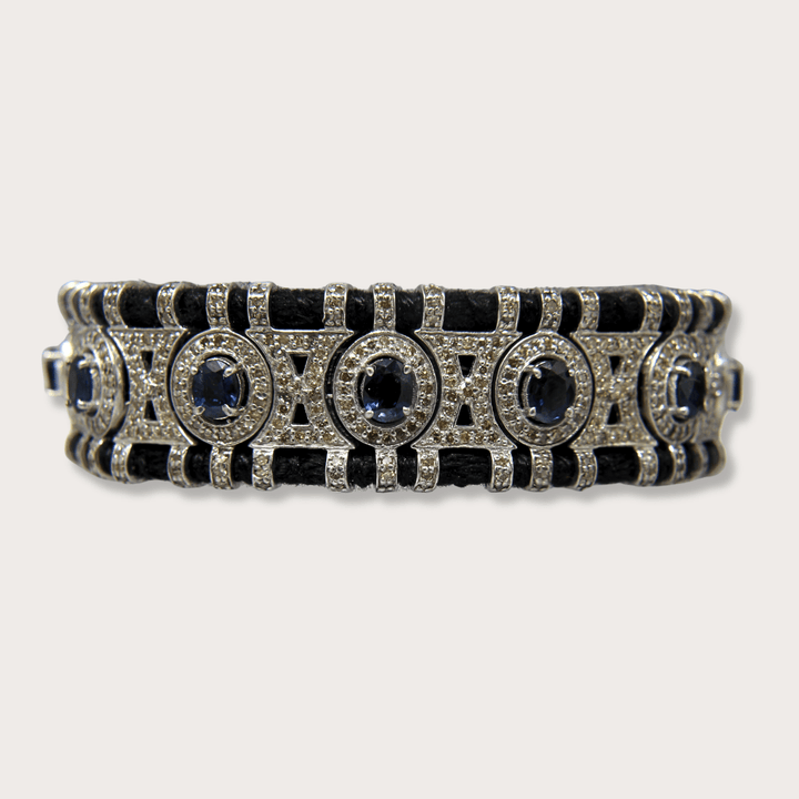 Pulsera Macrame Dark Blue Saphires - LAURA CANTU JEWELRY